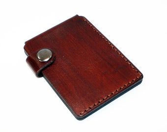 Brown leather wallet, credit card holder, slim wallet, business card holder, leather accessories, great gift.