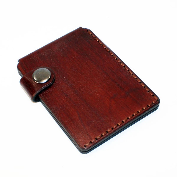 Brown leather wallet, credit card holder, slim wallet, business card holder, leather accessories, great gift.