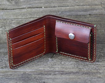 Handmade Leather Wallet: Route 66 Embossed, Credit Card Holder - Etsy
