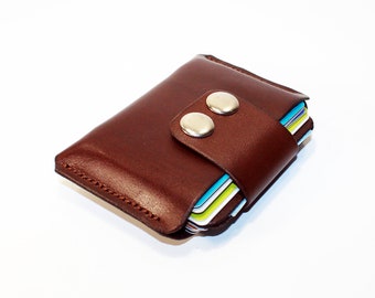 Leather Credit Card Wallet,Brown Leather Purse, Leather Card Case, Tiny Wallet, Small Wallet, Great Gift! SALE