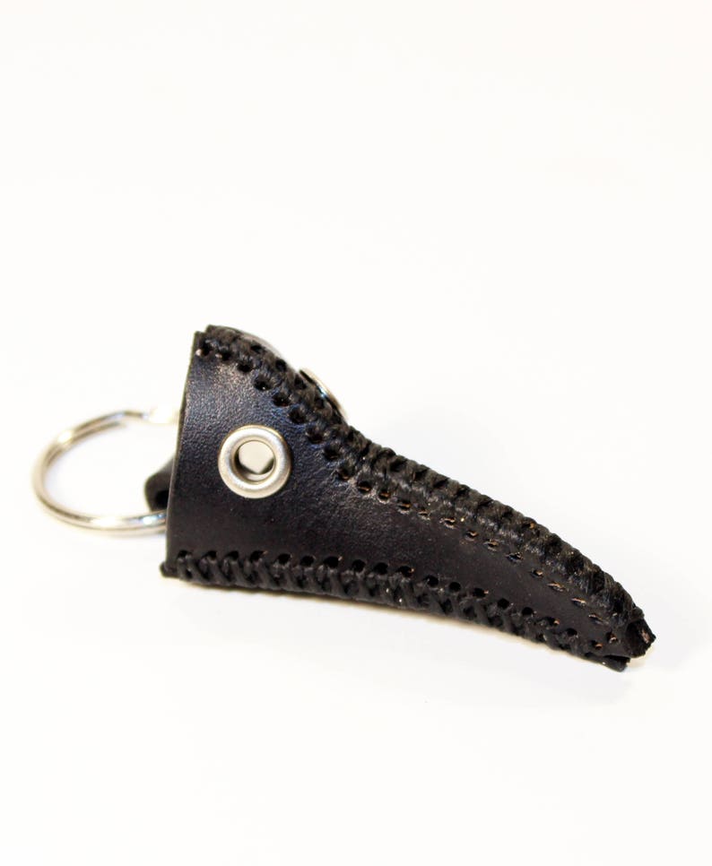 Black Plague Doctor Mask Plague Doctor Mask KeyChain Great gift Leather Key Chain Unique Handmade item!
