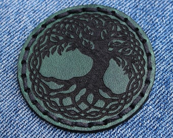 Tree of Life - leather patch, Viking leather sew, North patch, Tree of Life, Celtic sew, Great gift.