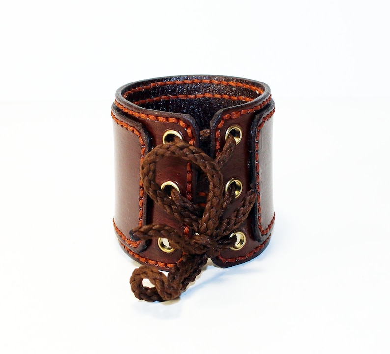 Brown Leather Cuff Bracelet Unique item Nice gift Best gift Best quality! Handmade Leather Accessories Handmade leather cuff