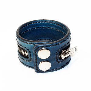 Blue Zipper Bracelet. Handmade Bracelet. Blue Cuff. Zipper Cuff. Blue Zipper.Handmade Accessories. image 4