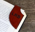 Personalized Leather Bookmark Corner: Hand Stitched Monogram product logo