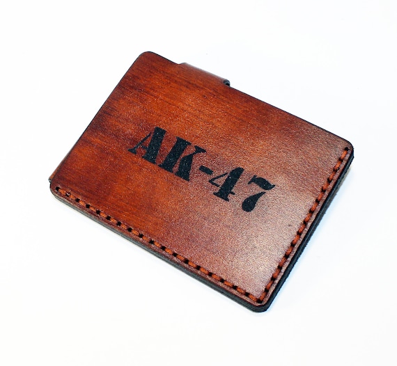 Handmade AK-47 Leather Credit Card Wallet - Etsy