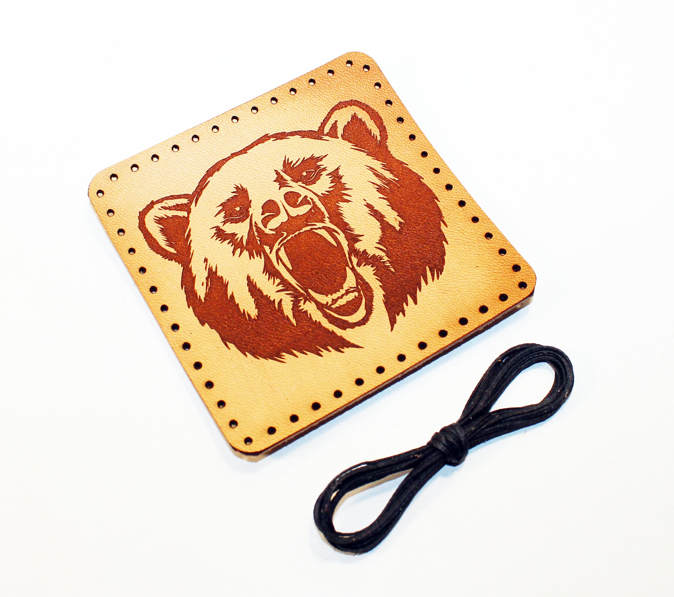 Bear leather patch. Hunter accessories Bear accessories. Etsy