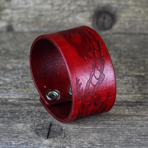 Leather Dragon Cuff Bracelet: Chinese Style Accessories