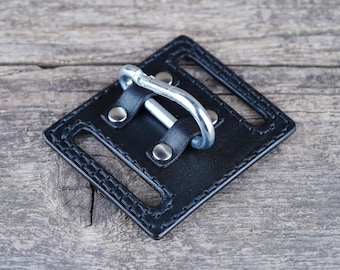 Handmade Leather Keychain Belt Clip: Black Key Holder