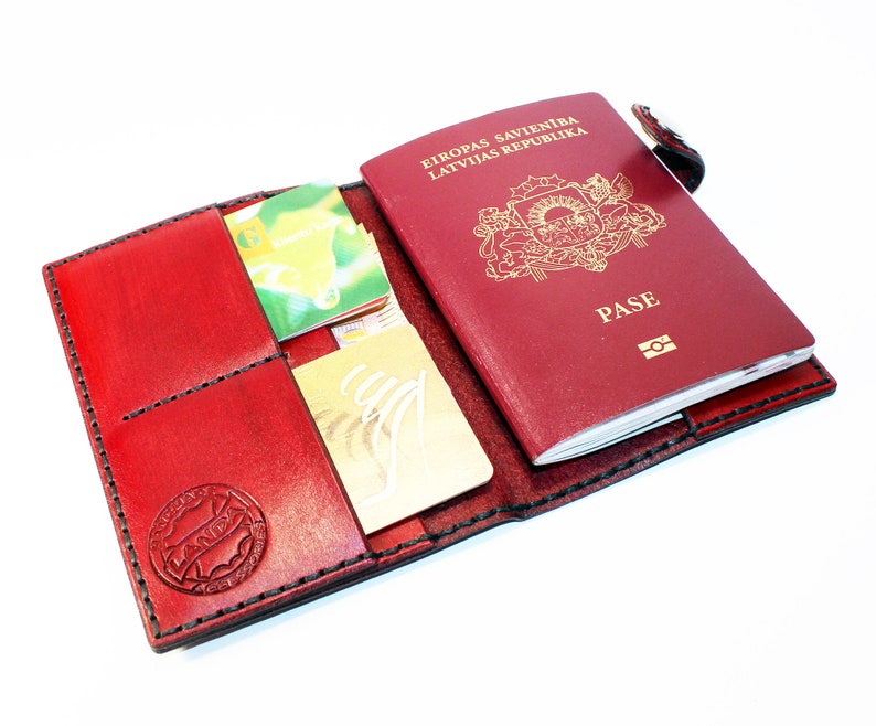 Leather Passport Cover Red Leather Passport Holder Leather Etsy