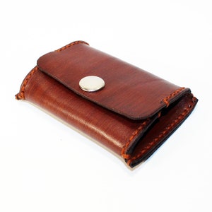 Monedero de cuero, monedero marrón, monedero, billetera delgada, accesorios de cuero, gran regalo.