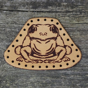 Parche de rana de cuero hecho a mano: aplique para coser