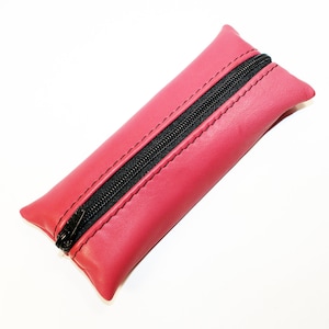 Étui à crayons en cuir ! Étui fait main ! Étui à crayons en cuir. Trousse rouge !