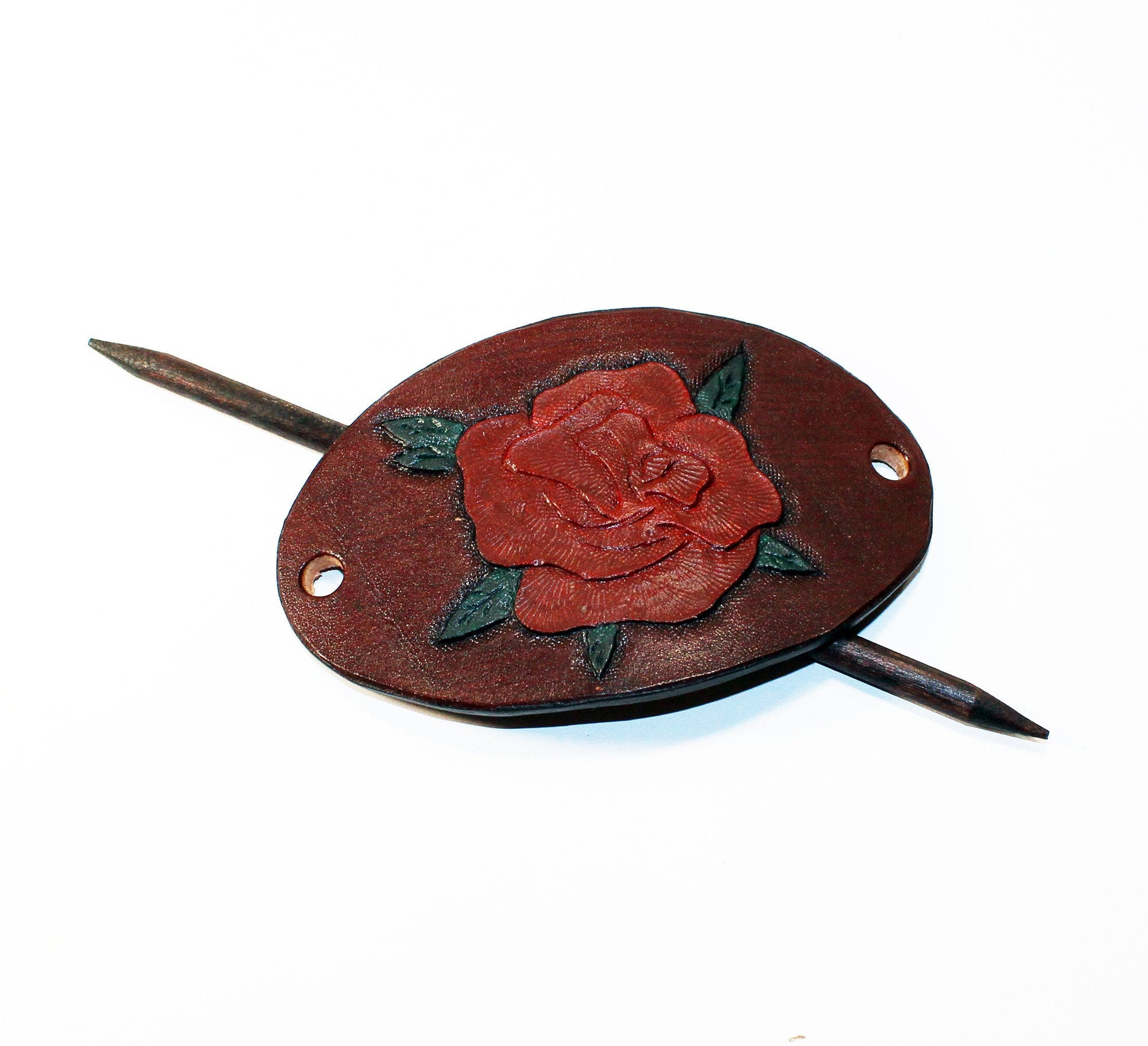 leather and stick hair accessories
