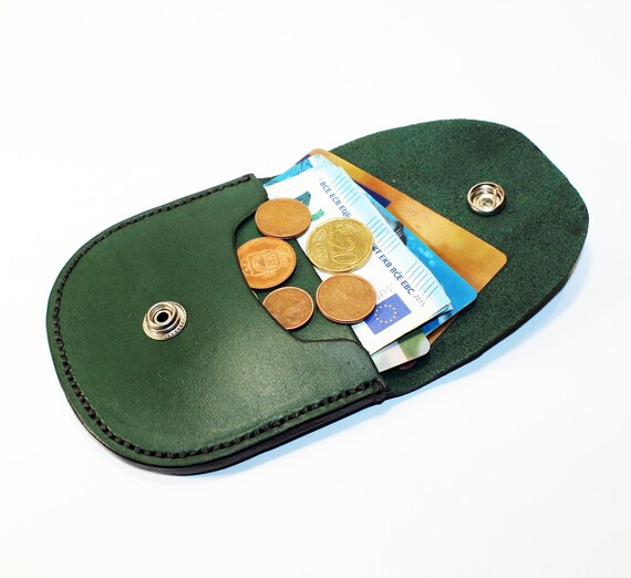 Green Leather Wallet Coin Wallet Money Purse Credit Card Holder Leather Accessories Great Gift. Etsy UK