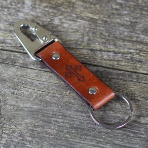 Leather Cross Keychain: Handmade Religious Keyring
