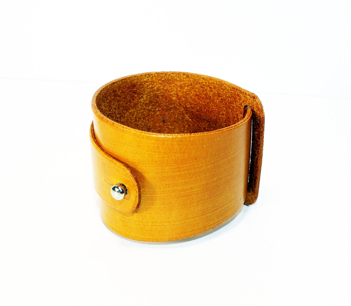 Yellow Leather CuffYellow Leather Bracelet Great Gift Red Etsy