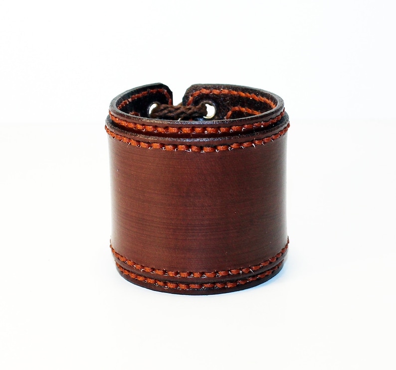 Brown Leather Cuff Bracelet Unique item Nice gift Best gift Best quality! Handmade Leather Accessories Handmade leather cuff