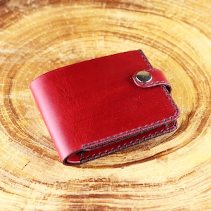 Portafoglio in pelle, portafoglio rosso, fantastico articolo in pelle, portafoglio rosso da uomo, portafoglio per carte di credito, regalo per uomo.