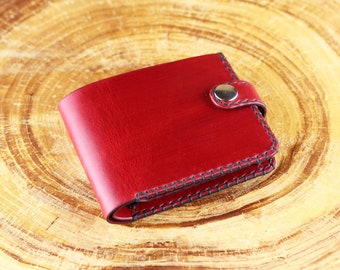 Portefeuille en cuir, portefeuille rouge, excellent article en cuir, portefeuille pour homme rouge, portefeuille pour carte de crédit, cadeau pour homme.