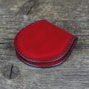 Monedero de cuero, monedero rojo, monedero, billetera delgada, accesorios de cuero, gran regalo.