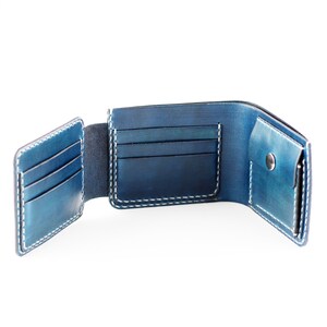 Cartera de piel con símbolo nuclear, cartera con símbolo de radiación, cartera de piel hecha a mano, cartera de hombre. imagen 4