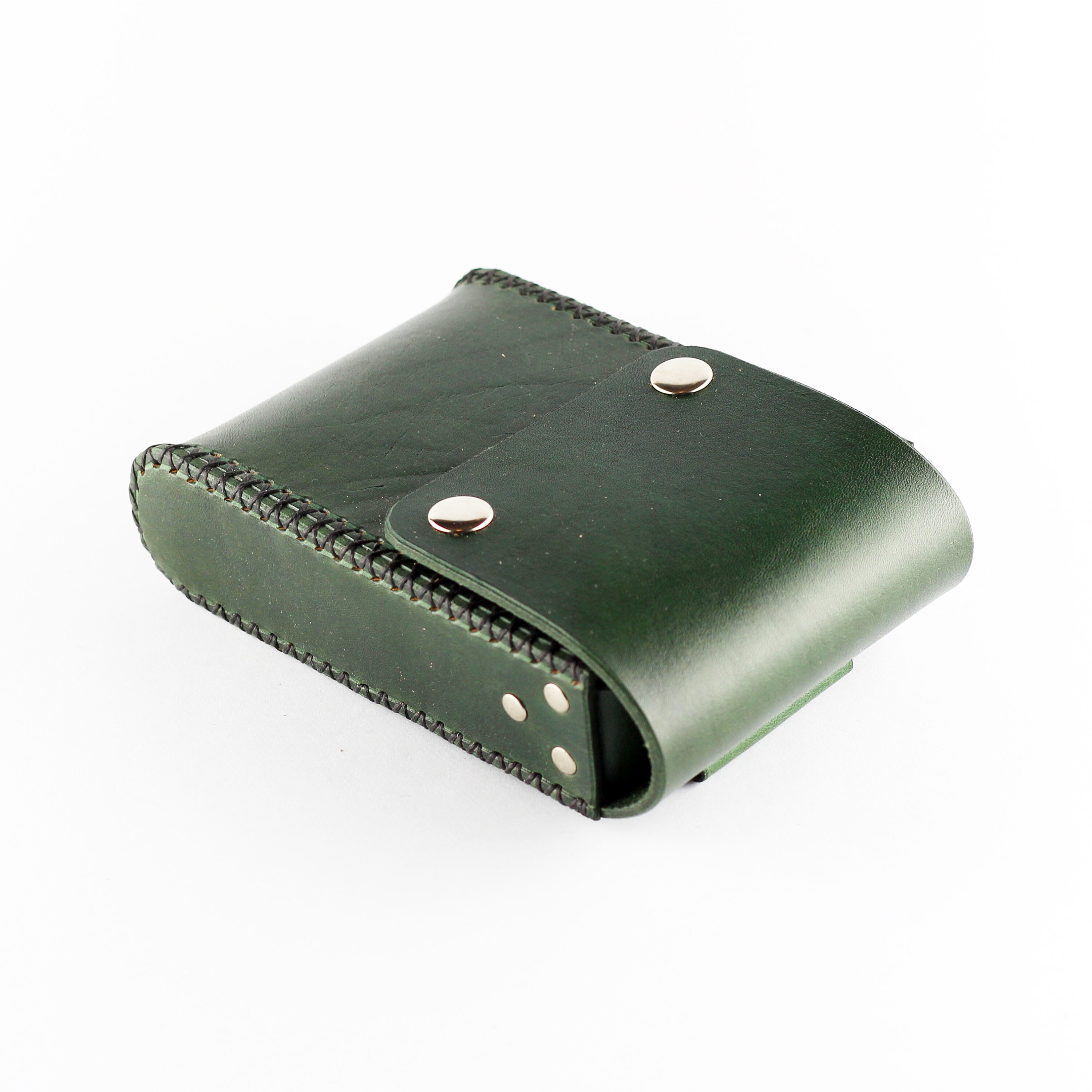 Dark Green Leather Belt with Pouches Morwen Belt Bag - Green main image 2
