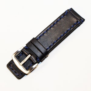 Leather watch strap 18 - 24mm, Black watch band, Leather strap, Great gift.