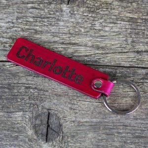 Personalized leather key chain, custom keychain, great handmade leather gift.
