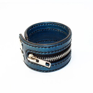 Blue Zipper Bracelet. Handmade Bracelet. Blue Cuff. Zipper Cuff. Blue Zipper.Handmade Accessories. image 5