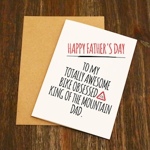 Totally Awesome Bike Obsessed King of The Mountain Dad - Funny Father's Day Card - Gratis Britse levering - Cycling Fathers Day Card