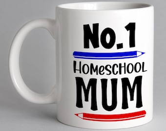 No.1 Home School Mum Mug - Home Schooling - Mum Mug - Mother's Day Gift - Consegna gratuita nel Regno Unito - Lockdown - 2021 - Regalo di compleanno della mamma