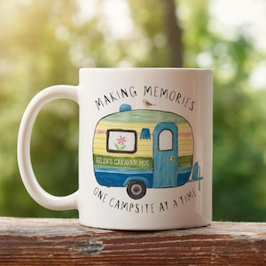 Personalised Caravan Mug - Custom Name Camping Mug - &quot;Making Memories One Campsite at a Time&quot; Ceramic Mug | China Caravan Mug