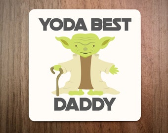 Yoda Best DAD Coaster Star Wars Galaxy Daddy Father Present Gift Stocking Filler
