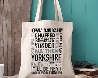Borsa tote Yorkshire / Borsa in dialetto Yorkshire / Regali Yorkshire / 2 tipi di borsa
