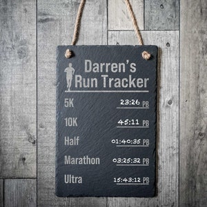 Personalised Personal Bests Running Tracker Slate Runners Chalkboard | PR Board | PR Sign