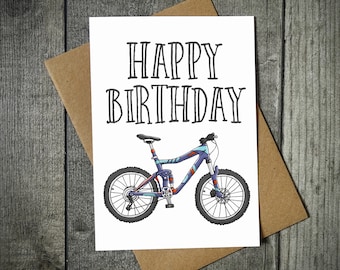 Mountain Bike Birthday Card - MTB Birthday Card - Birthday Cards For Mountain Bikers
