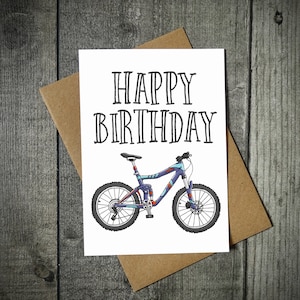 Mountain Bike Birthday Card - MTB Birthday Card - Birthday Cards For Mountain Bikers