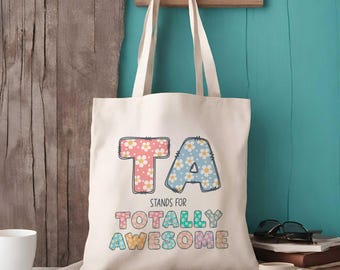 Teaching Assistant Tote Bag | Cool Teaching Assistant Club Bag | End Of Term Teacher Assistant Gift | Teacher Bags