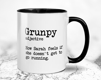 Personalised Grunpy Mug Runners Gift  - Running Mug - Run - Runner - Running - Dictionary Running Mug