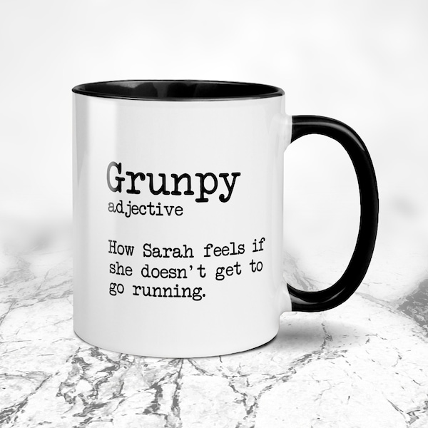 Regalo personalizado de Grunpy Mug Runners - Taza para correr - Correr - Corredor - Correr - Diccionario Taza para correr