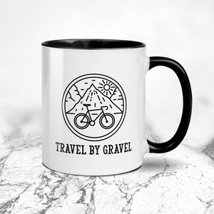 Travel By Gravel - Gravel Bike Mug - Adventure Mug - Father&#39;s Day Cycling Mug - Enamel Camper Mug Option