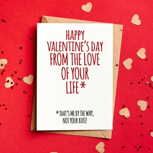 Feliz San Valentín del amor de tu vida Ciclismo Tarjeta de San Valentín - Bicicleta - Novio - Esposo - Esposa - Ciclista - Bicicleta Tarjeta de San Valentín