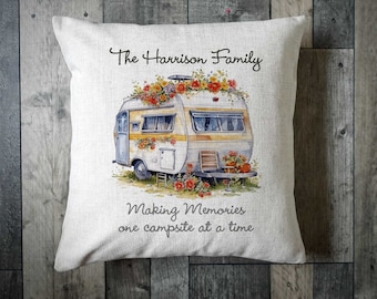 Personalised Caravan Cushions - Making Memories Cushion - Personalised Caravan Gifts