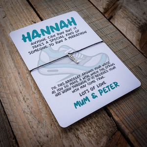 Tout le monde peut courir un marathon, bracelet de souhaits personnalisé, cadeau marathon, carte porte-bonheur marathon, cadeau marathon, cadeau finisseurs