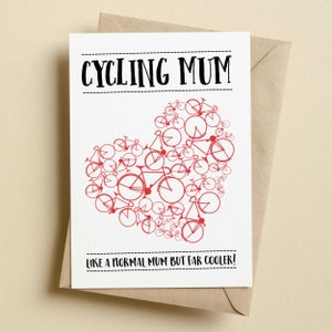 Biglietto per mamma in bicicletta come una mamma normale ma molto più bella/Biglietto per la festa della mamma in bicicletta/Biglietto per bici per mamma/Biglietto d'auguri per ciclismo