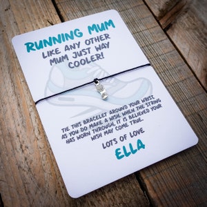 Laufende Mama Wunsch Armband personalisiertes laufendes Geschenk - personalisiertes Armband Armband Charm wie jede andere Mama nur viel cooler