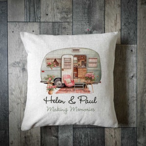 Personalised Caravan Cushion Making Memories Static Caravan Holiday Home Camping Cushion Caravanning Cushion Retirement Gift Etsy