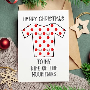 Joyeux Noël à mon roi de la montagne - Carte de Noël à vélo - Drôle - Carte de cycliste VTT motard copain - Mari