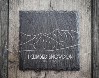 I Climbed Snowdon Slate Summit Coaster | National Three Peaks Coaster | Snowdon Gift
